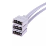 Female connector for RGB led strips, with 4 pins and 4 ports, flexible, 1 entrance and 3 exits